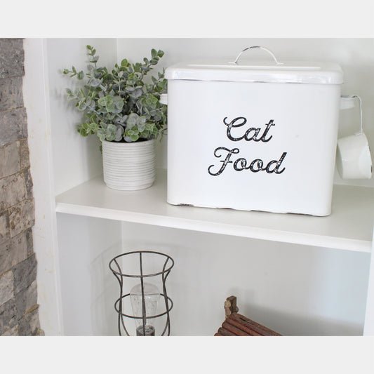 Farmhouse Cat Food Container (White, Case of 6) - SH_2392_CASE