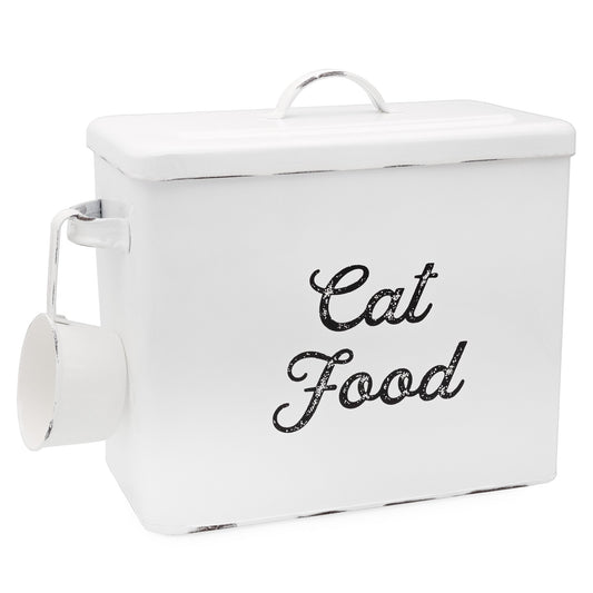 Farmhouse Cat Food Container (White, Case of 6) - SH_2392_CASE