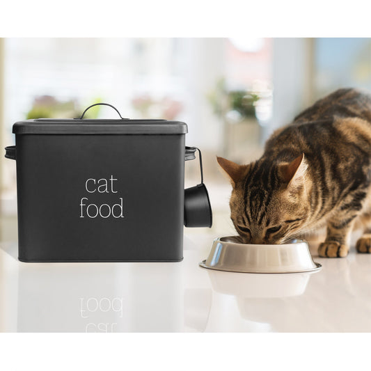 Farmhouse Cat Food Container (Black, Case of 6) - SH_2393_CASE
