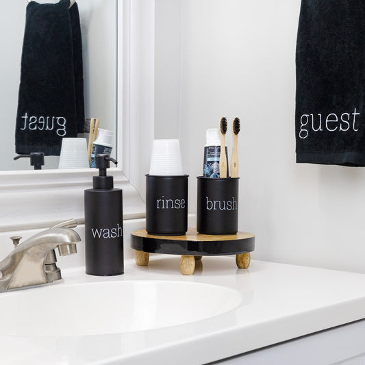 Farmhouse Bathroom Accessories Set (3-Piece Set, Black, Case of 30) - SH_2430_CASE