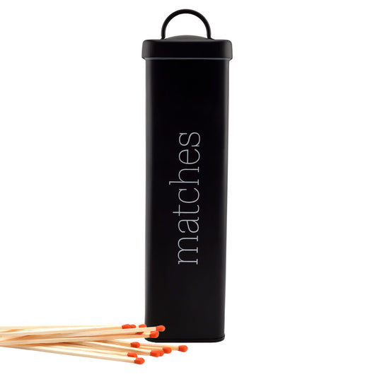 Farmhouse Enamelware Fireplace Matches Holder (Black) - sh2499ah1