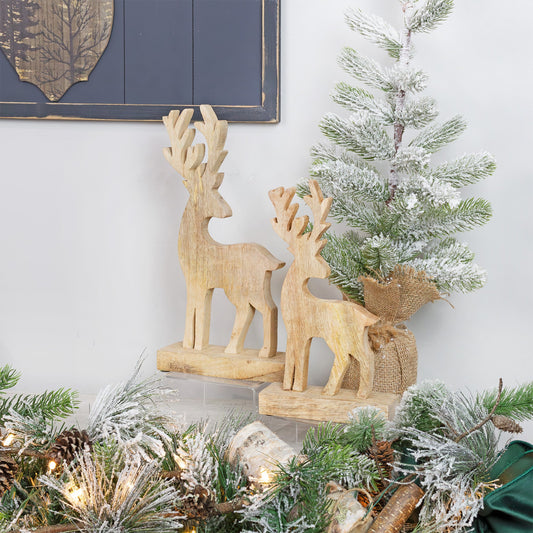 Wooden Reindeer Statues (Set of 2) - sh2550ah1