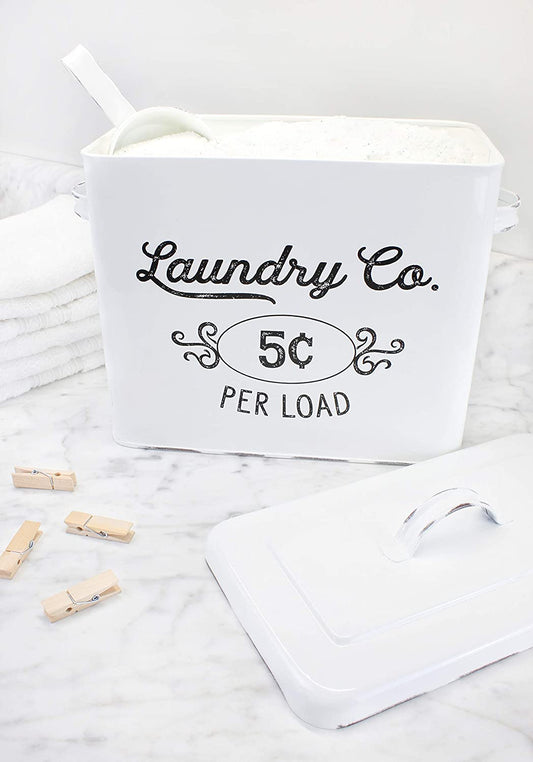 Farmhouse Laundry Powder Container (White, Case of 6) - SH_1368_CASE