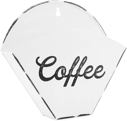 Enamelware Coffee Filter Holder (White, Cone-Shape) - sh1371ah1Cffee