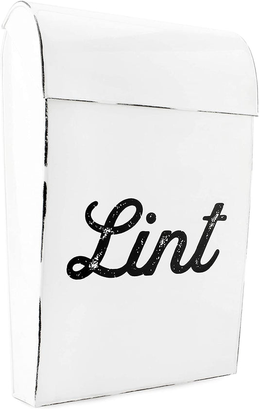 Farmhouse Enamelware Lint Holder Bin (White, Case of 20) - SH_1372_CASE