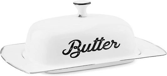 Farmhouse White Butter Dish (Case of 40) - SH_1373_CASE