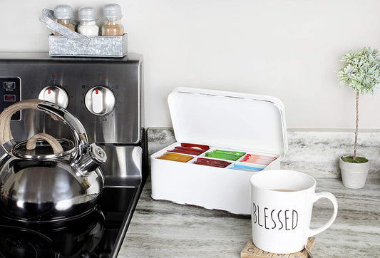 Farmhouse Tea Bag Box (White, Case of 18) - SH_1375_CASE