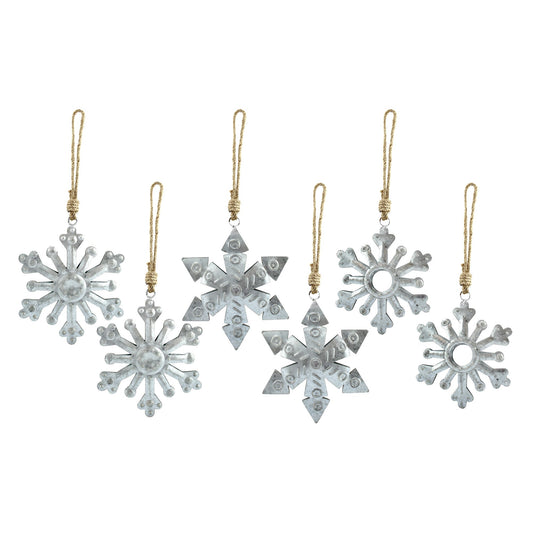 Galvanized Snowflake Ornaments (Case of 36 Sets) - SH_1517_CASE