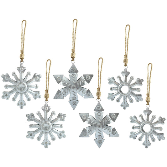 Galvanized Snowflake Ornaments (6-Pack) - sh1517ah1Flake