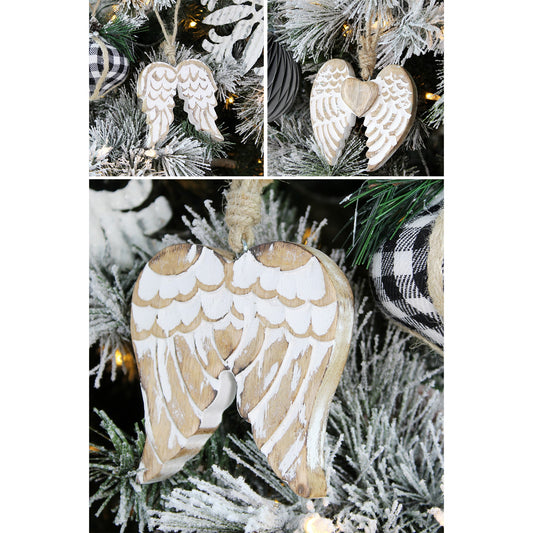 Angel Wing Wooden Ornaments (Case of 144) - SH_1548_CASE