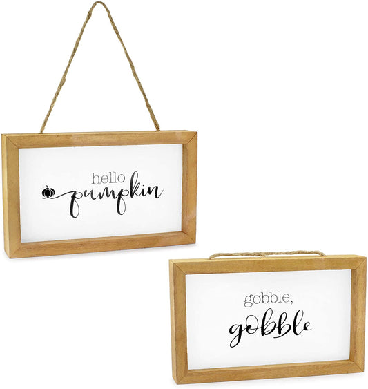 Farmhouse Decor Fall Theme Wood Signs (Set of 2) - sh1519ah1Fall