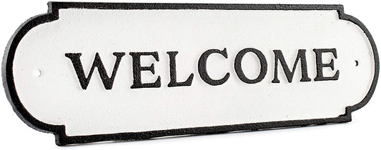 Cast Iron Welcome Sign; Rustic Farmhouse Metal Plaque (Case of 12) - SH_1632_CASE