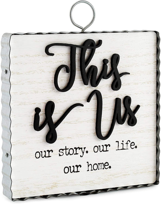 Rustic This is Us Sign, Wall or Freestanding Farmhouse Sign (Case of 12) - SH_1665_CASE