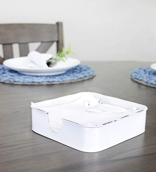 White Enamel Napkin Holder - sh1699ah1NAPKIN