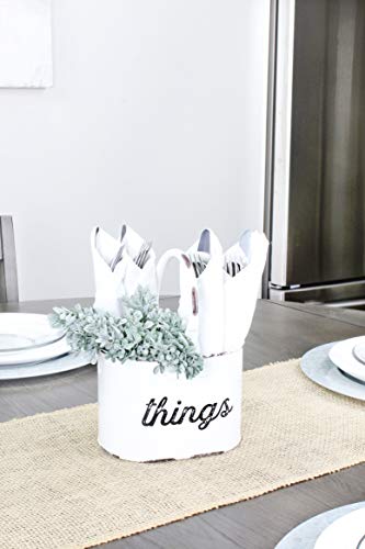 Rustic White Enamelware Things Caddy (Case of 24) - SH_1604_CASE