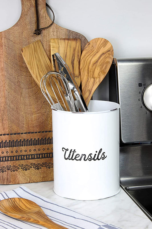 Rustic White Utensil Holder (Case of 24) - SH_1608_CASE