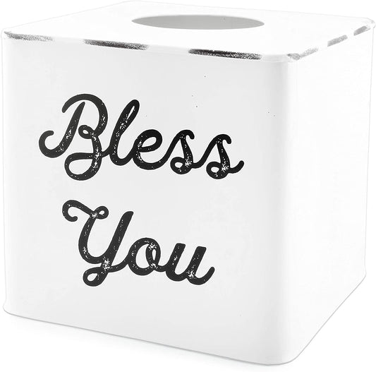 Enamelware Square Tissue Box Cover (White) - sh1706ah1TISSUE