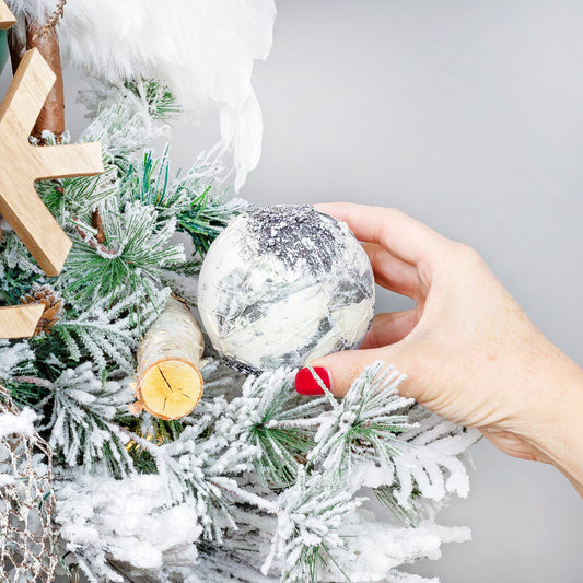 Birch Ball Christmas Ornaments (Set of 6, 3.5-Inch) - sh1567ah1Birch