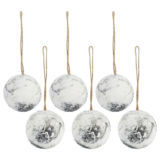 Birch Ball Christmas Ornaments (Set of 6, 3.5-Inch) - sh1567ah1Birch