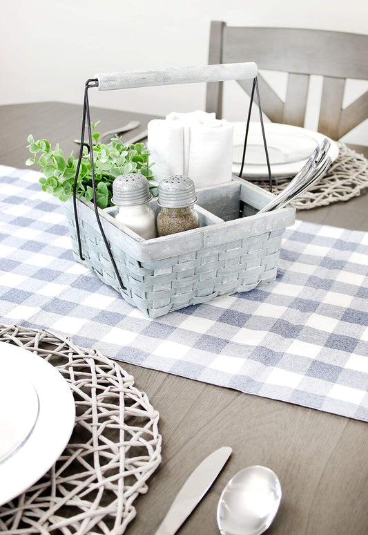 Wood Basket Caddy (Gray Washed, Case of 12) - SH_1791_CASE