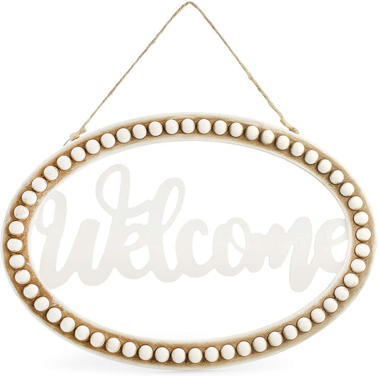 Beaded Wooden Welcome Sign (Case of 8) - SH_1741_CASE