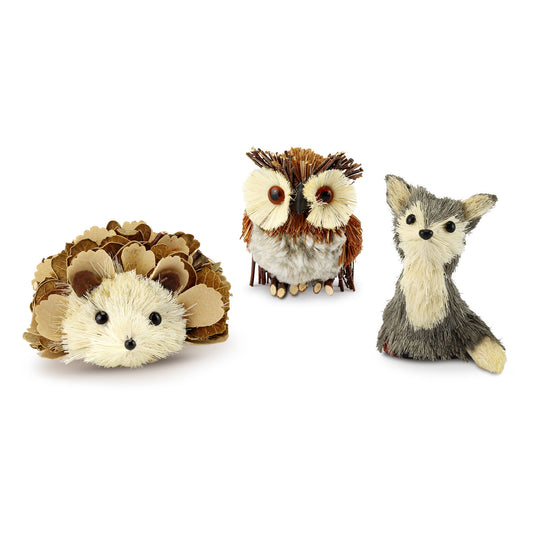 Woodland Friends Figurines (Set of 3, Fox/Owl/Hedgehog) - sh1828ah1RMD