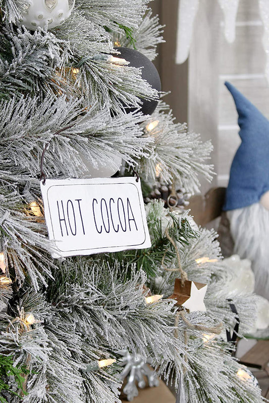 Rustic Signs Christmas Ornaments (White, Case of 12 Sets) - SH_1794_CASE