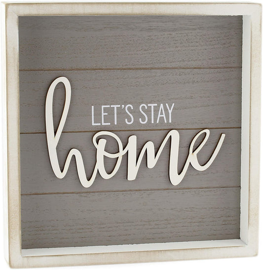 Rustic Home Sign, Lets Stay Home (Gray) - sh1808ah1Home