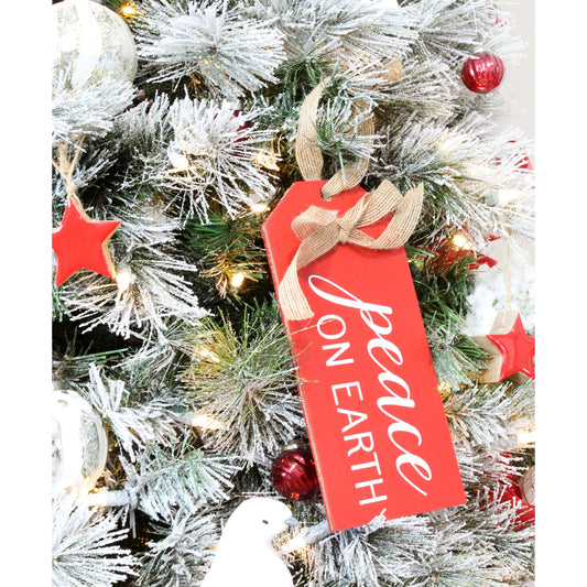 Rustic Wood Tag Ornaments (Red, Case of 50 Sets) - SH_1795_CASE