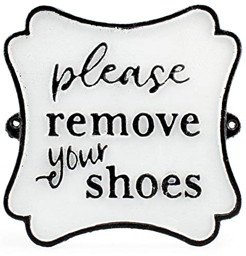 Cast Iron Sign: Please Remove Your Shoes (Case of 3) - SH_1804_CASE