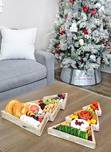 Wooden Christmas Tree Trays (Case of 10 Sets) - SH_1757_CASE