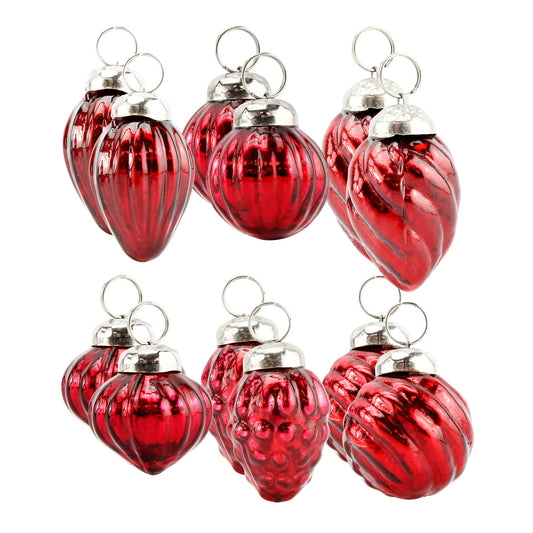 Small Glass Finial Ornaments ( Red, Case of 40 Sets) - SH_1831_CASE