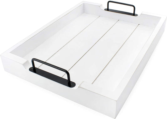 Rustic White Wood Serving Tray - sh1885ah1TRAY