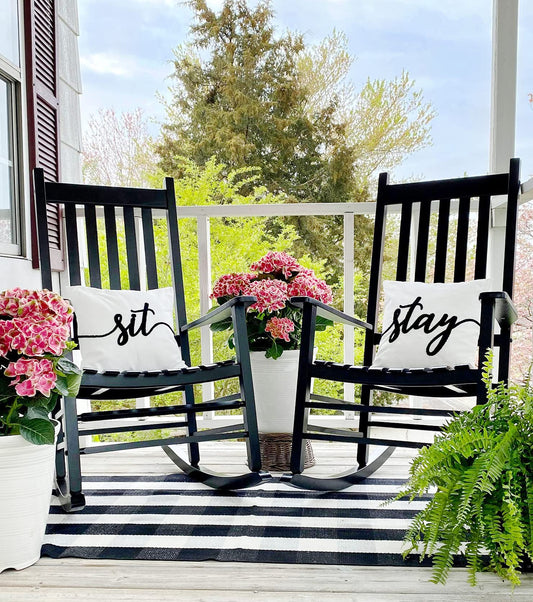 Throw Pillow Covers: Sit and Stay (16-Inch, Set of 2) - sh1894ah1SitStay