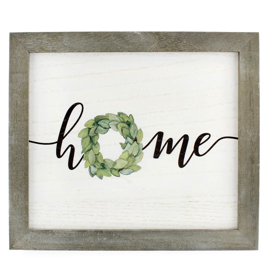 Rustic Home Wreath Sign, 10.5 x 12 Inch - sh1893ah1Osign