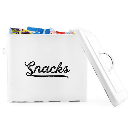 Rustic Snack Bin, White Enamelware Snack Container - sh1898ah1Snack