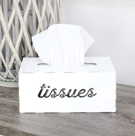 Enamelware Rectangular Tissue Box (White, Case of 24) - SH_1899_CASE