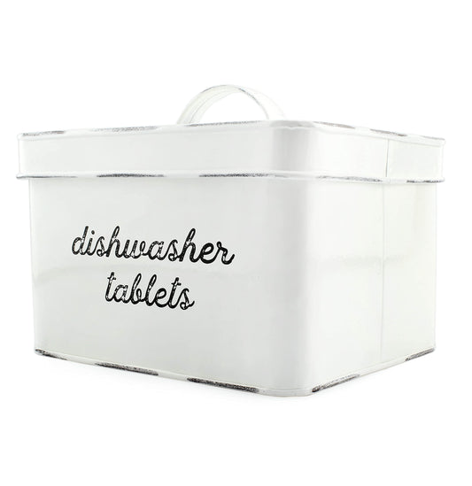 Dishwasher Pod Holder, Tablet Container (White, Case of 18) - SH_1902_CASE