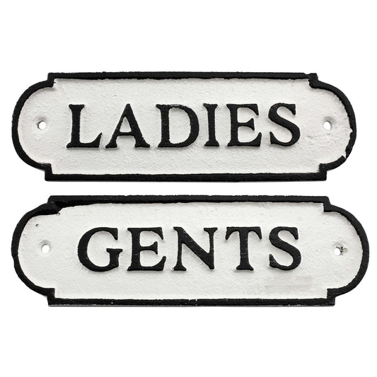 Restroom Door Signs: Ladies and Gents (Case of 24 Sets) - SH_1845_CASE