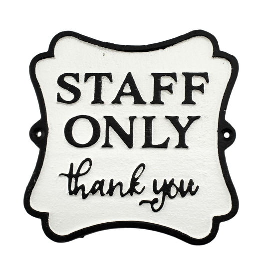 Cast Iron Staff Only Sign (Case of 24) - SH_1910_CASE