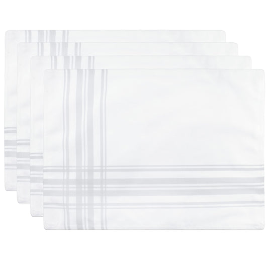 Ticking Stripe Placemats (4-Pack, Gray Striped) - sh1906ah1Gray