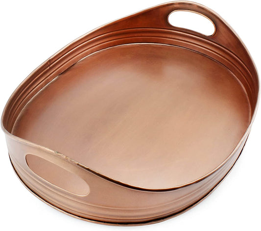 Rustic Oval Copper Tray (16.5 x 12.5 Inches) - sh1968ah1Tray