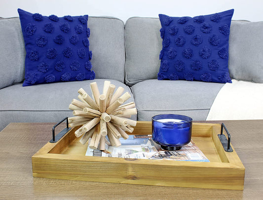 Boho Throw Pillow Covers (2-Pack, Navy Blue) - sh1955ah1Pom