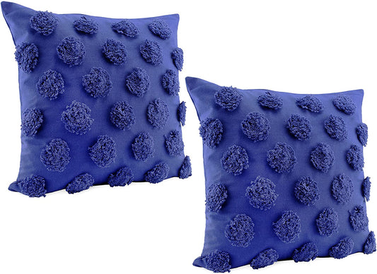 Boho Throw Pillow Covers (2-Pack, Navy Blue) - sh1955ah1Pom