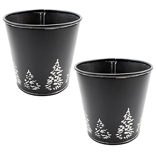 Mini Christmas Tree Buckets (2-Pack, Black) - sh1974ah1Blck