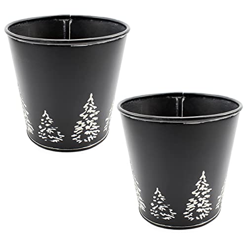 Mini Christmas Tree Buckets (Black, Case of 50) - SH_1974_CASE