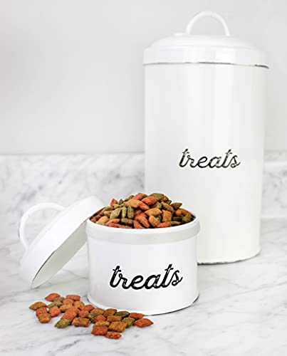 Enamelware Cat Treat Container (White, Case of 48) - SH_1954_CASE