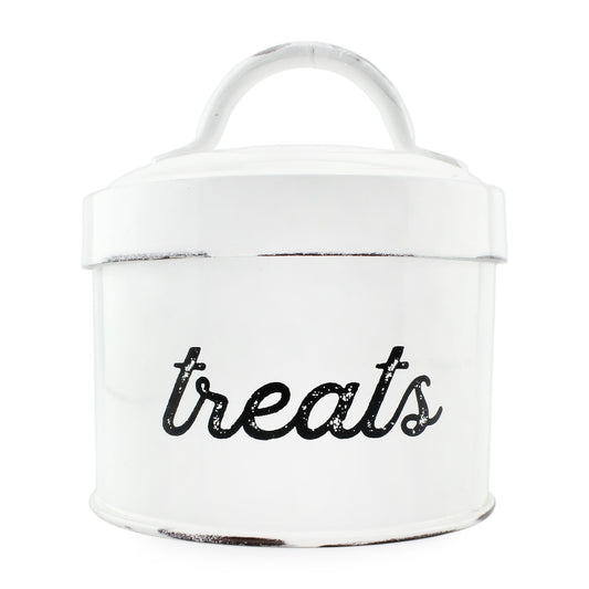 Enamelware Cat Treat Container (White, Case of 48) - SH_1954_CASE