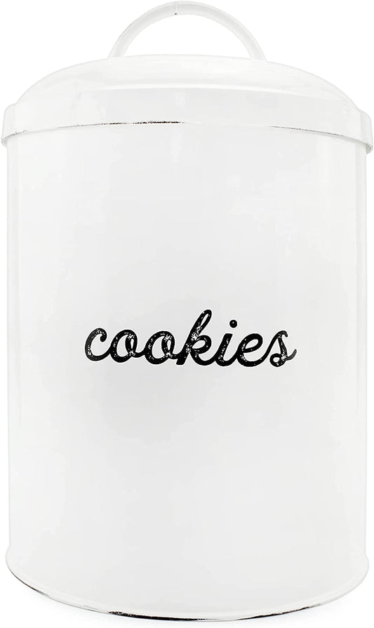 White Enamelware Cookie Jar - sh1971ah1Cookie