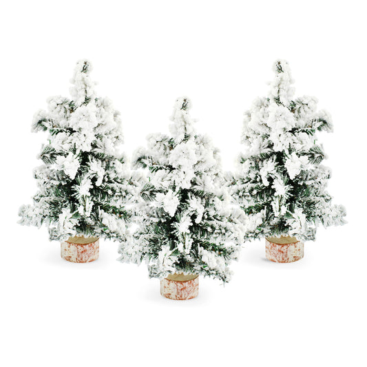 Mini Christmas Trees (3-Pack, 8-Inch, Flocked) - sh1998ah1flock